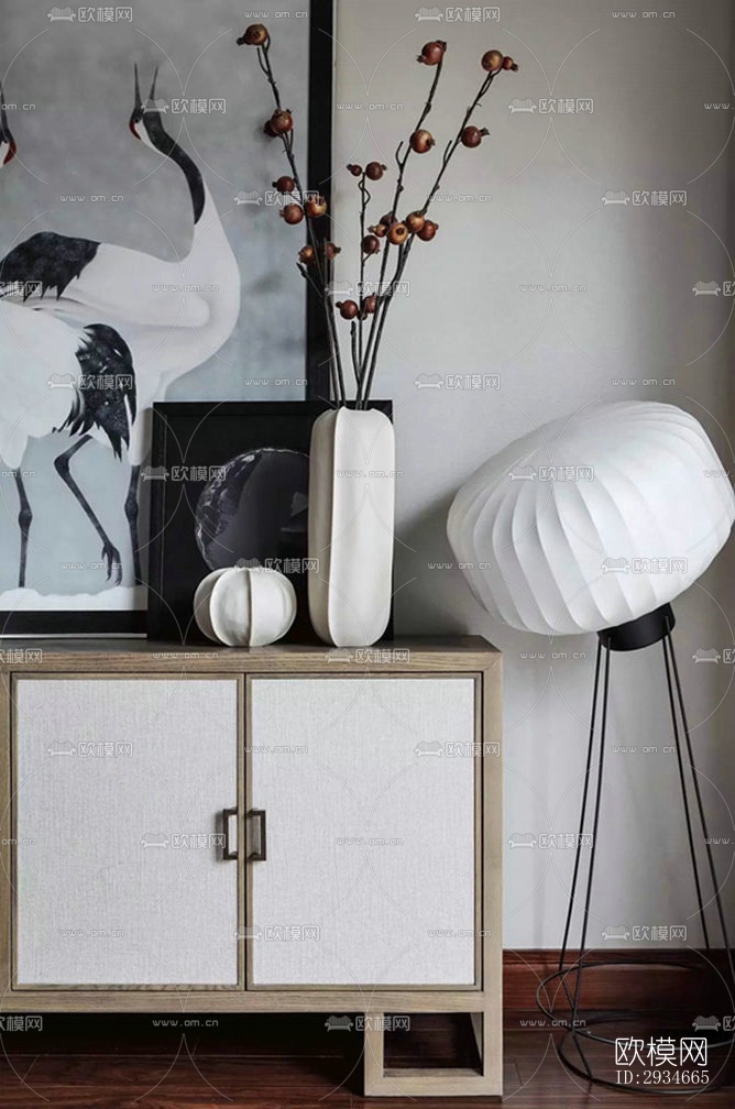 新中式平层效果图下载（渲染图15）