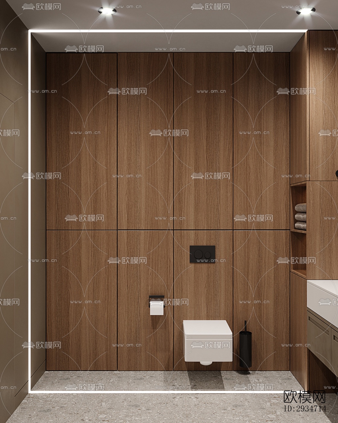 现代平层效果图下载（渲染图7）