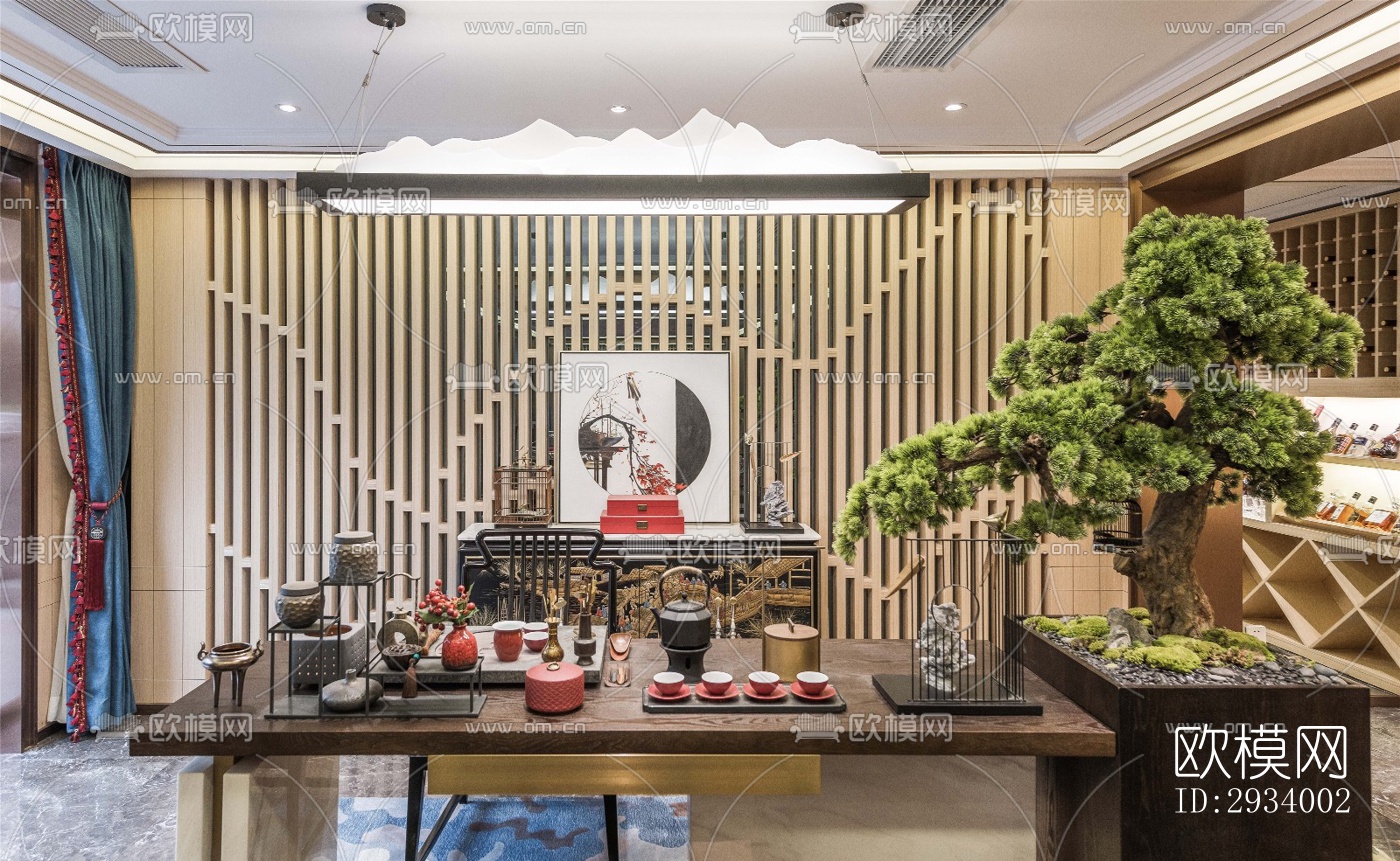 新中式别墅效果图下载（渲染图18）