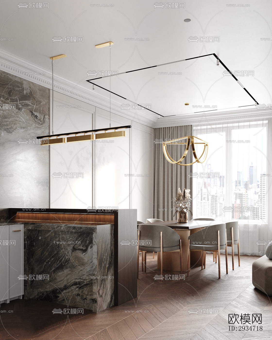 现代平层效果图下载（渲染图18）