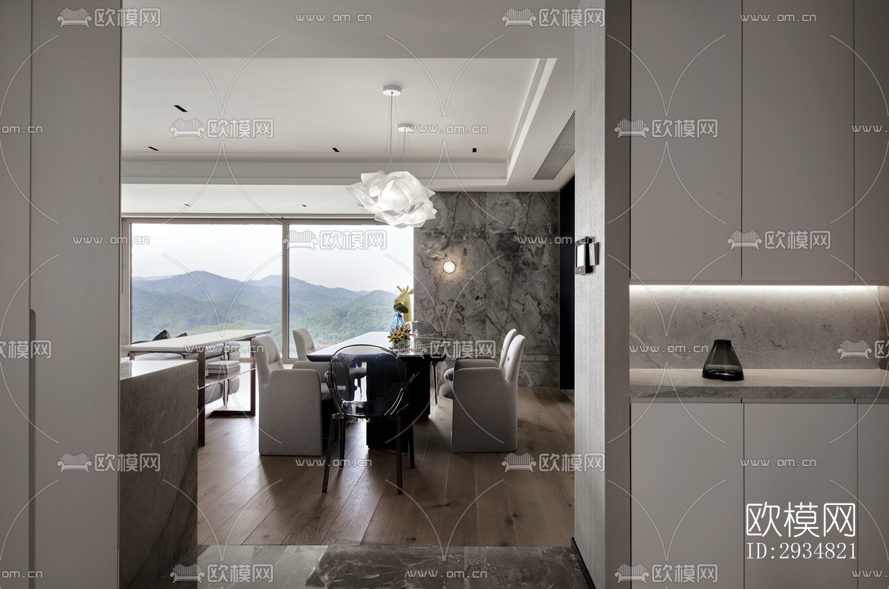 现代平层效果图下载（渲染图19）