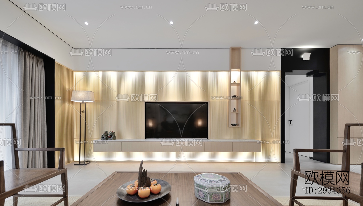 中式平层效果图下载（渲染图14）