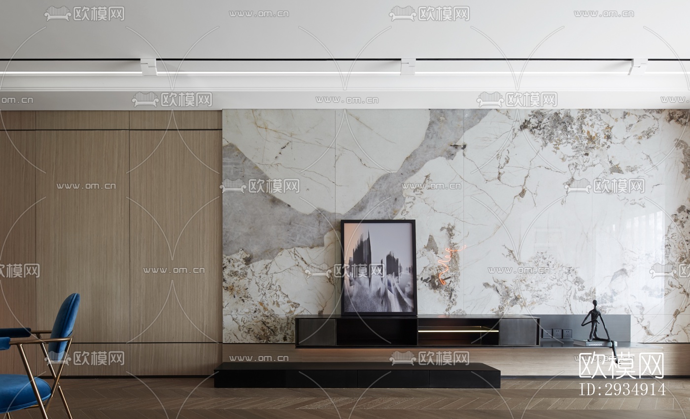 现代平层效果图下载（渲染图3）