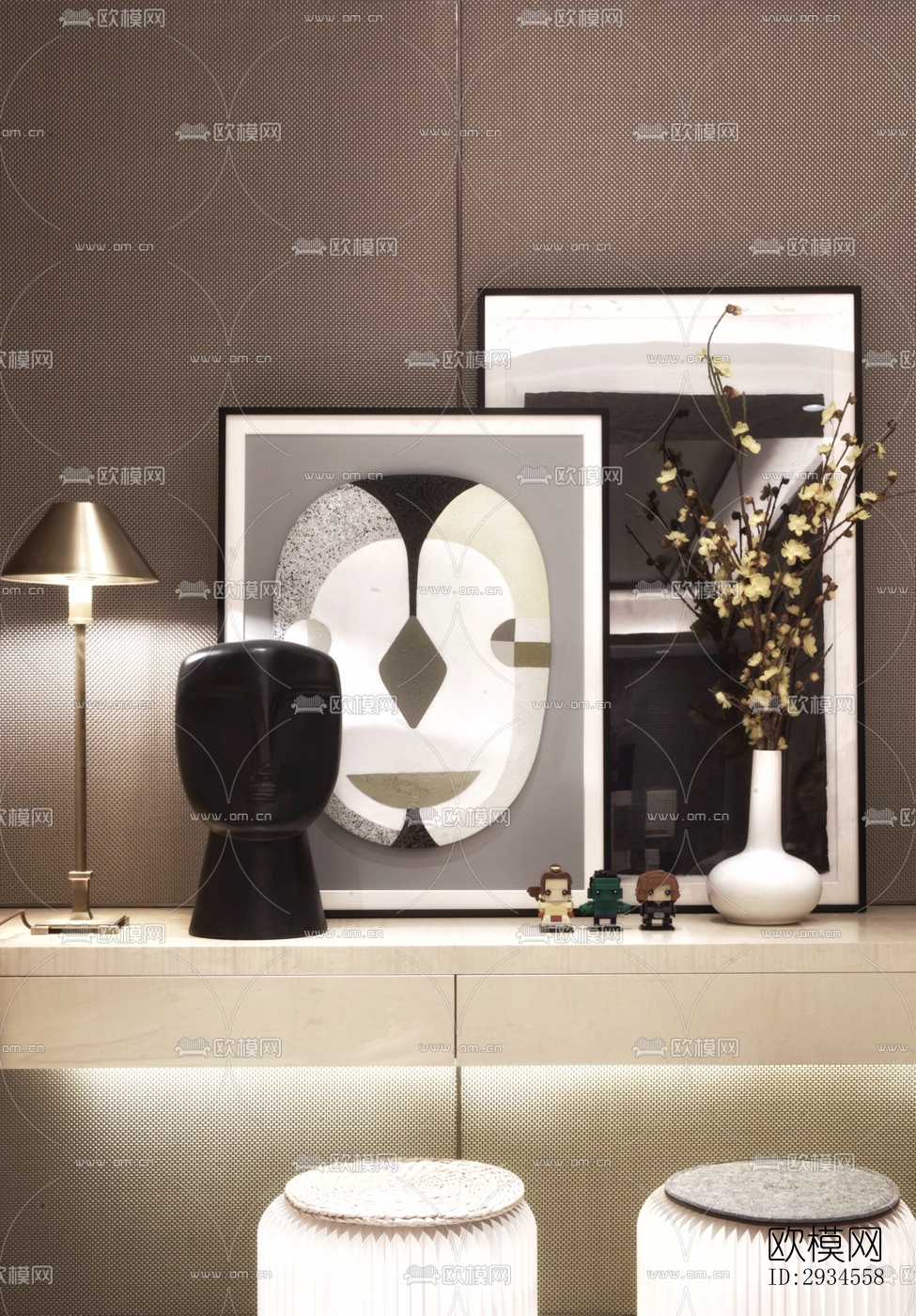 新中式平层效果图下载（渲染图9）