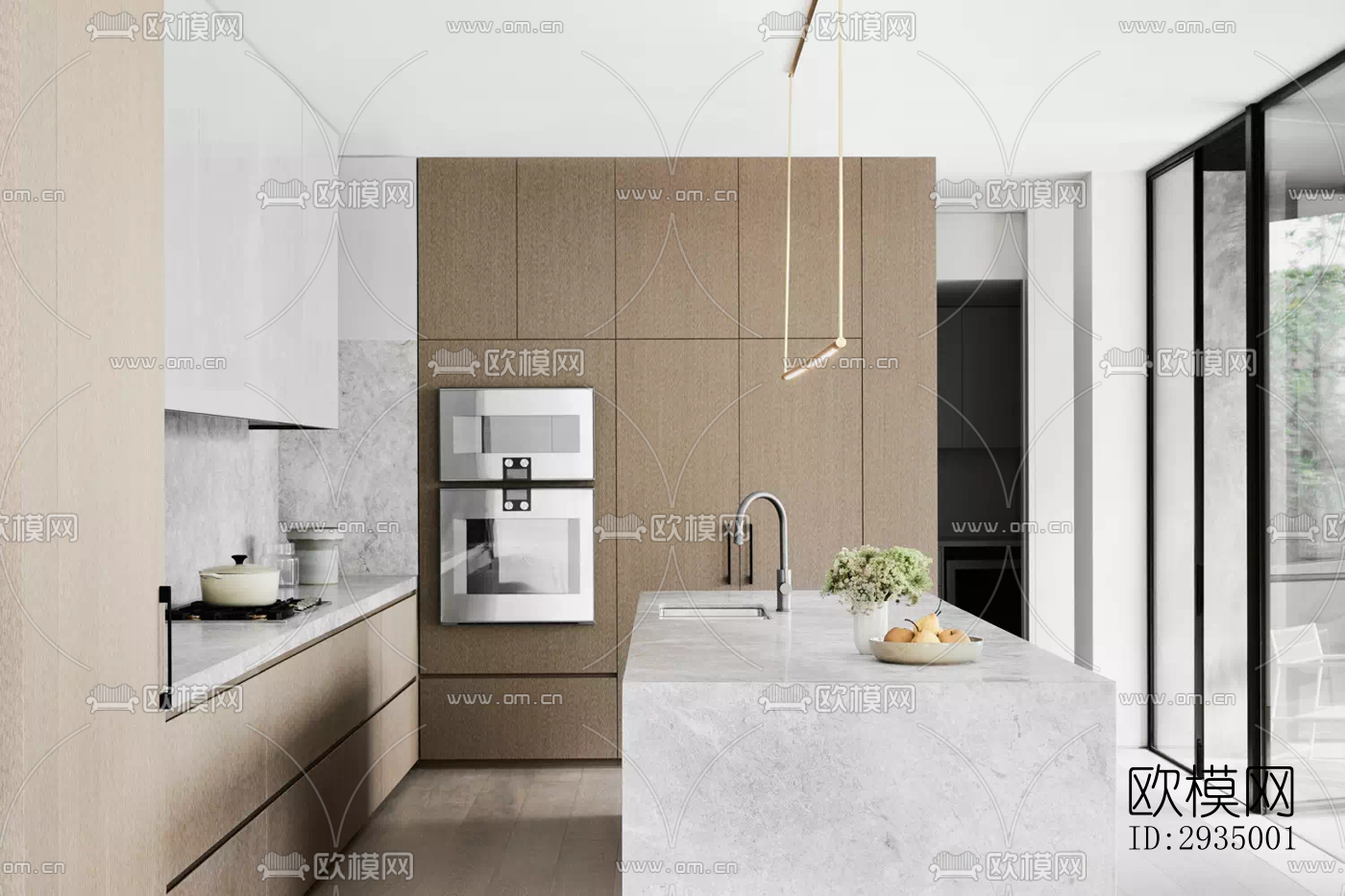 现代平层效果图下载（渲染图20）