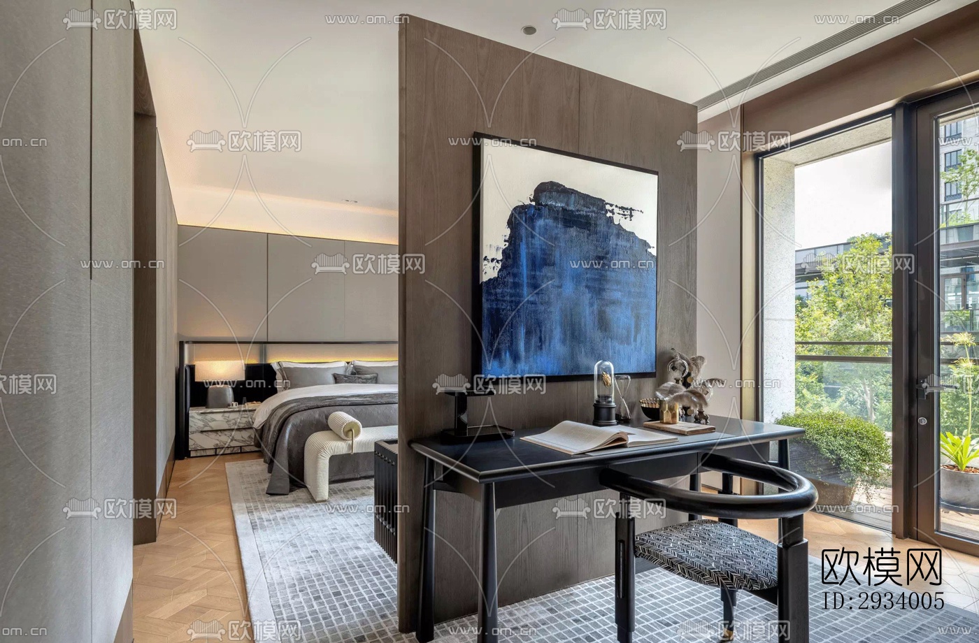 新中式别墅效果图下载（渲染图7）