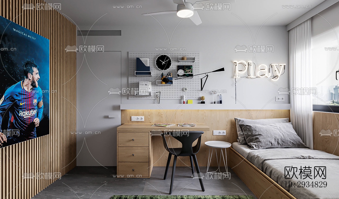 现代平层效果图下载（渲染图8）