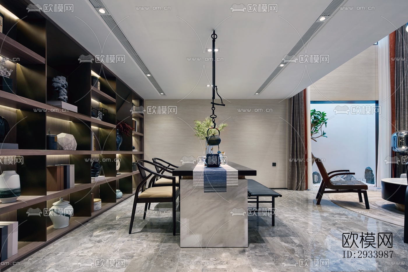 新中式别墅效果图下载（渲染图5）