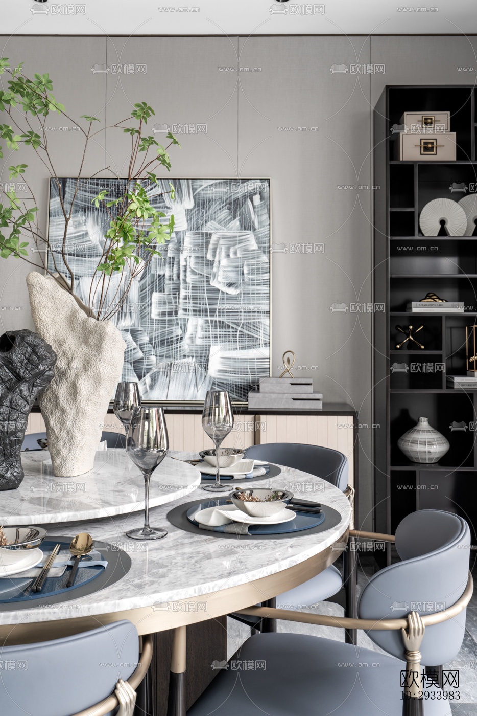 新中式别墅效果图下载（渲染图16）