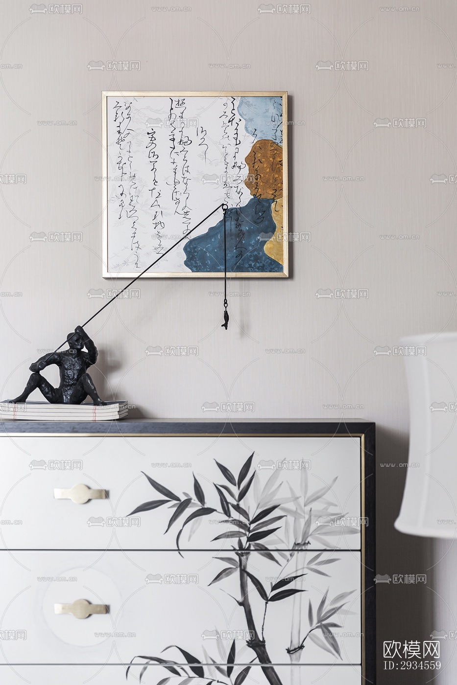 新中式平层效果图下载（渲染图9）