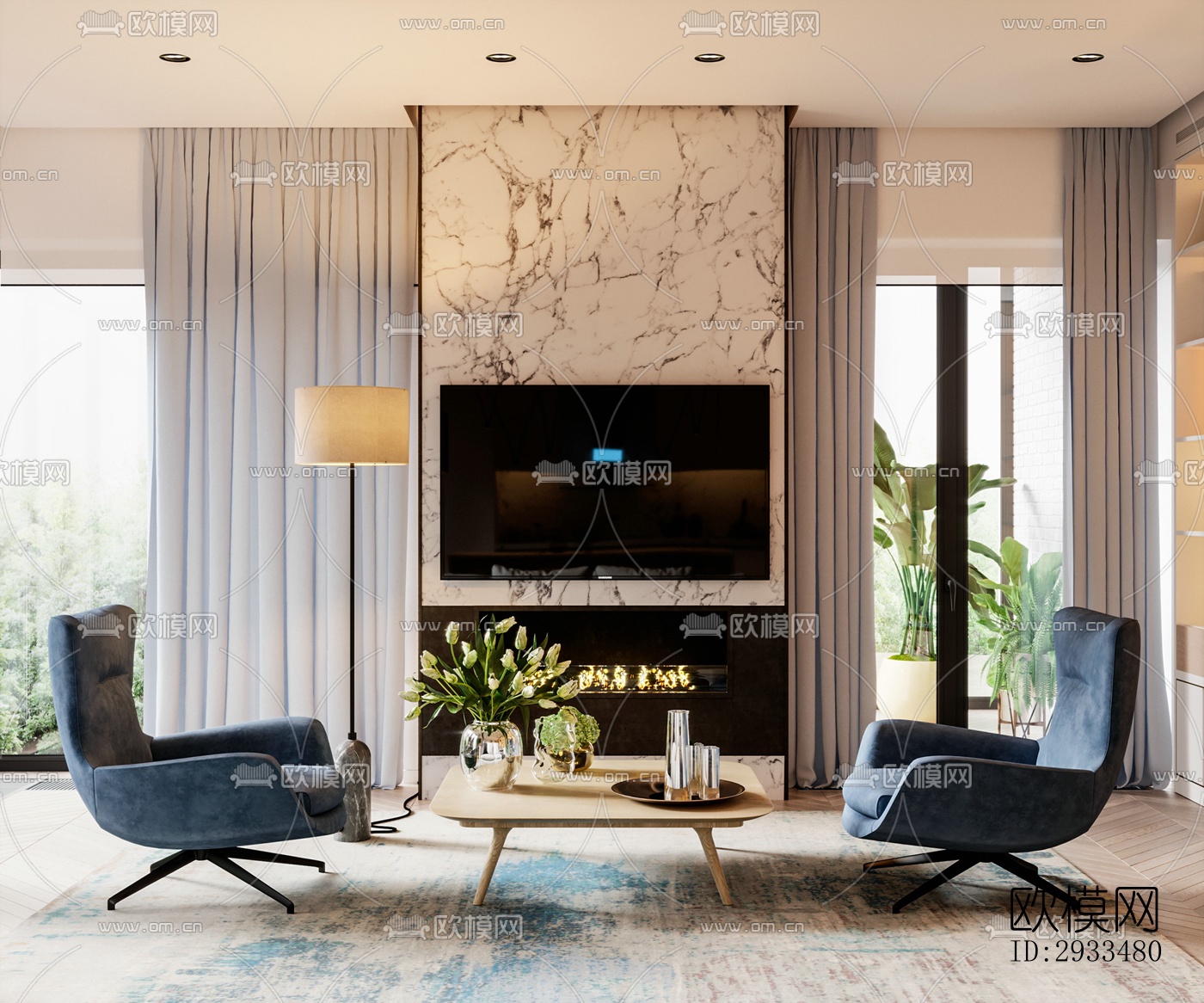 北欧公寓效果图下载（渲染图12）