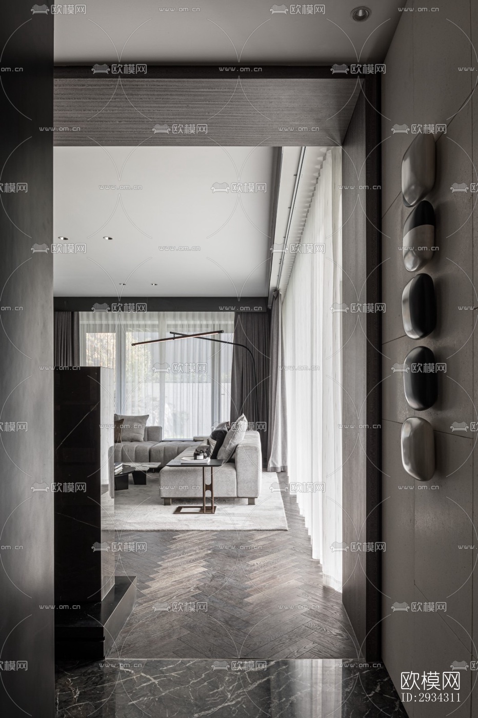 现代复式效果图下载（渲染图9）