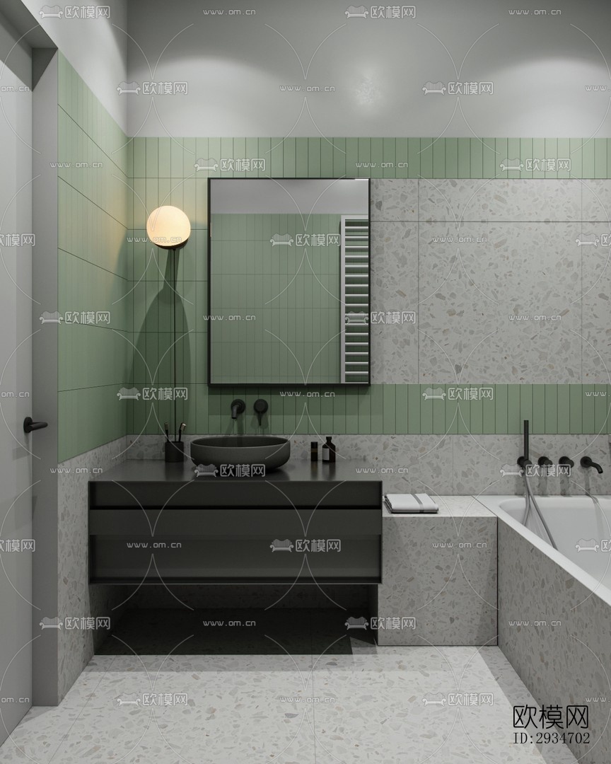 现代平层效果图下载（渲染图12）