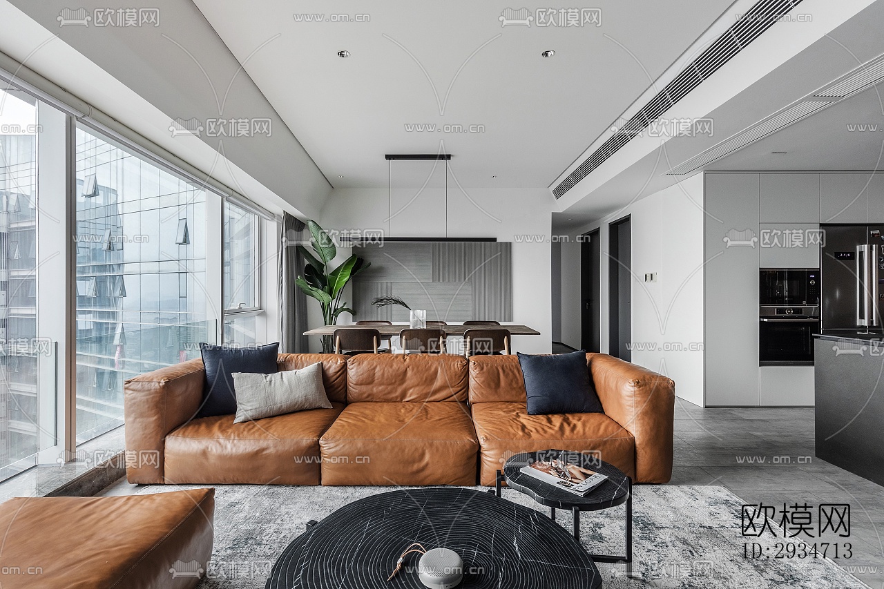 现代平层效果图下载（渲染图9）