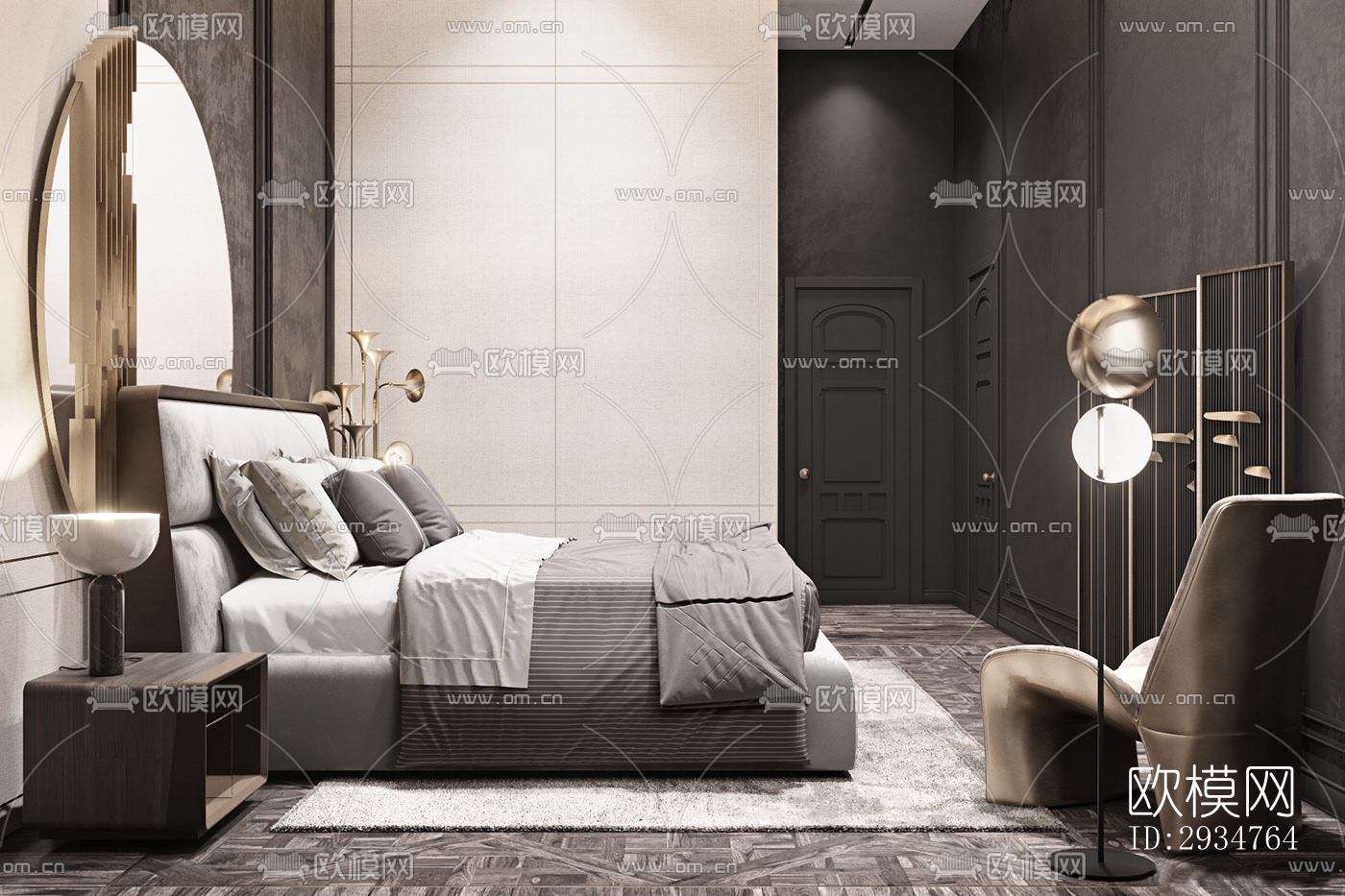 现代平层效果图下载（渲染图11）