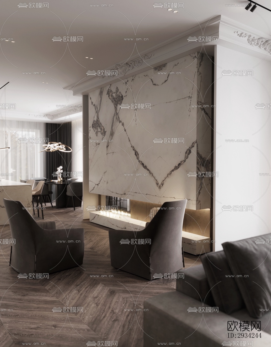 现代复式效果图下载（渲染图14）