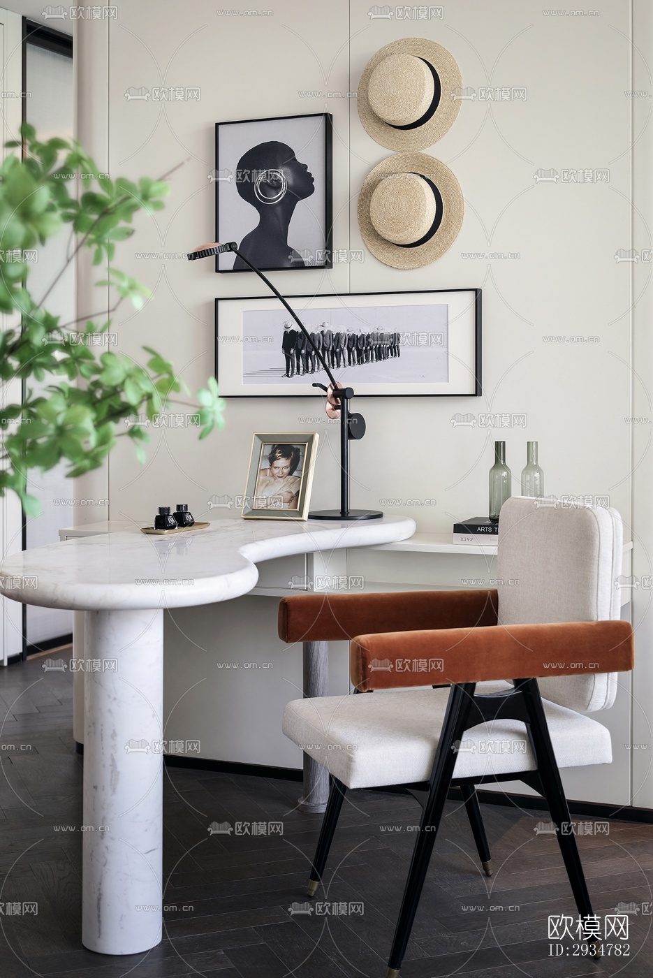 现代平层效果图下载（渲染图1）