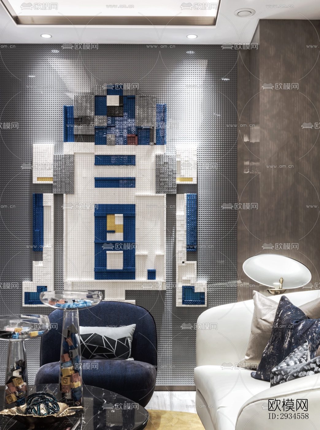 新中式平层效果图下载（渲染图20）