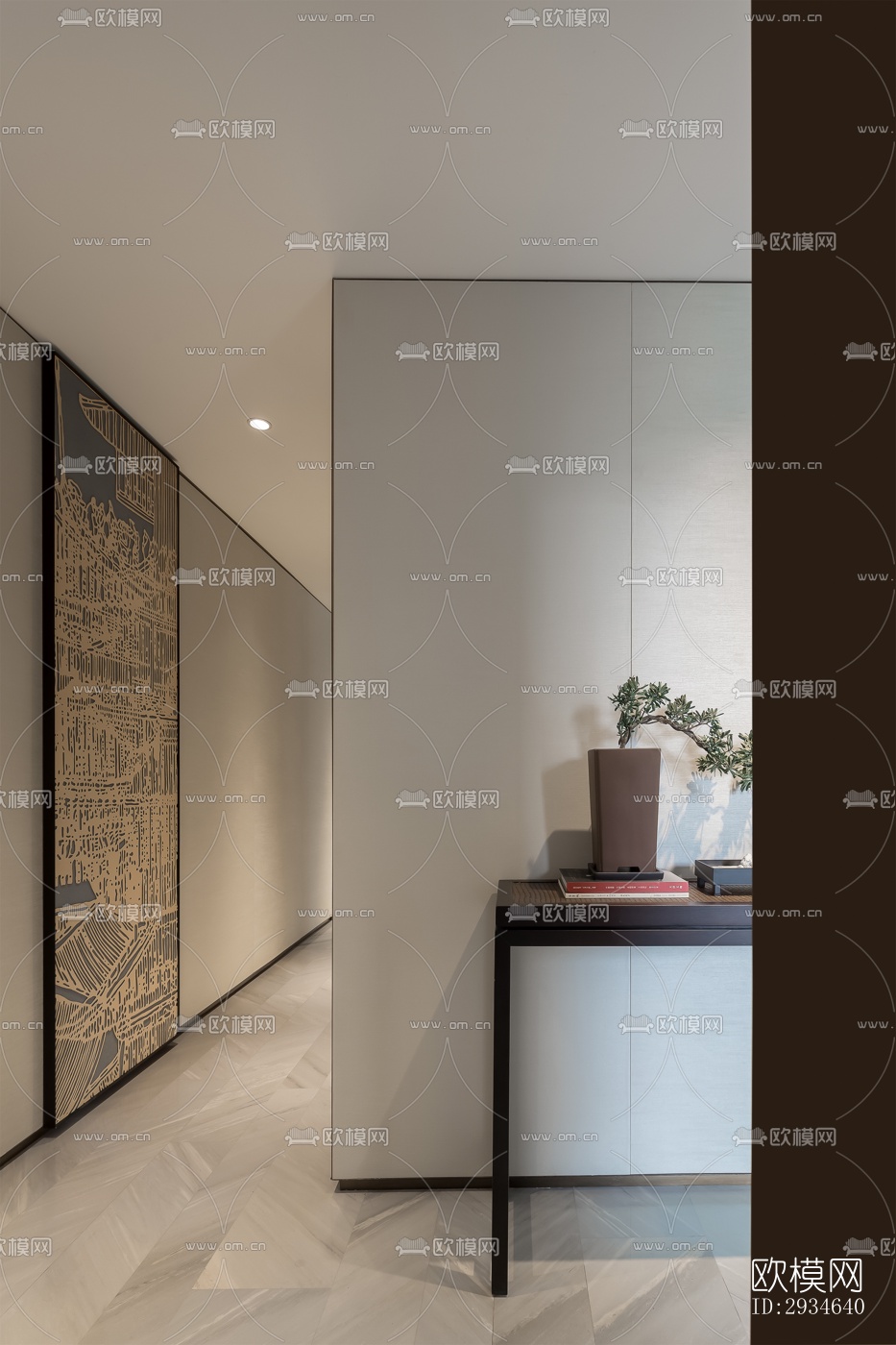 新中式平层效果图下载（渲染图4）