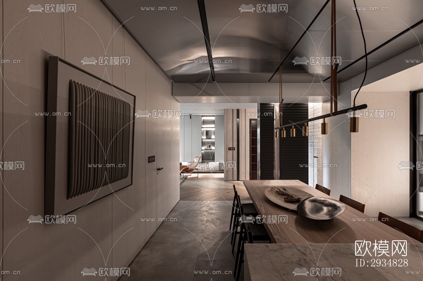 现代平层效果图下载（渲染图17）