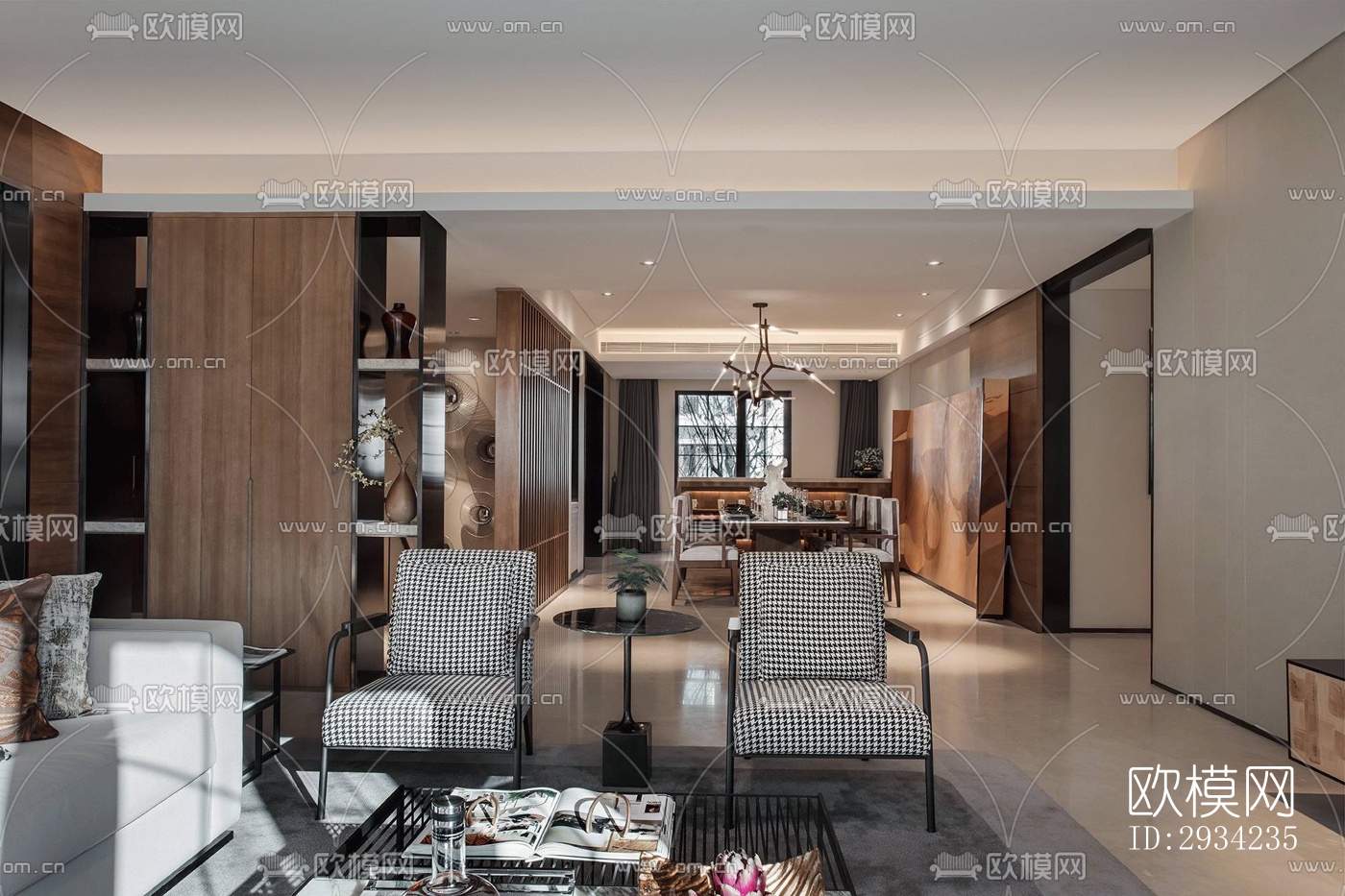 新中式复式效果图下载（渲染图18）