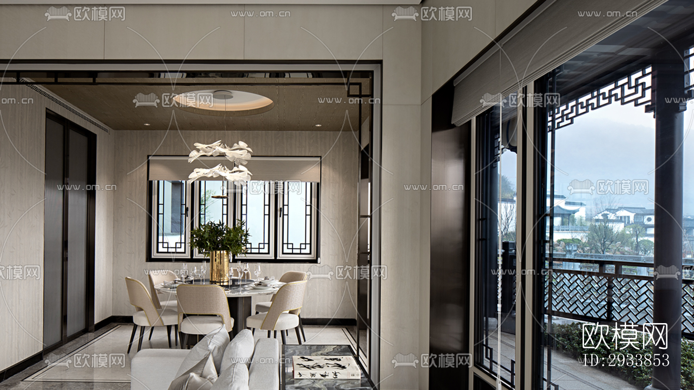 中式别墅效果图下载（渲染图17）