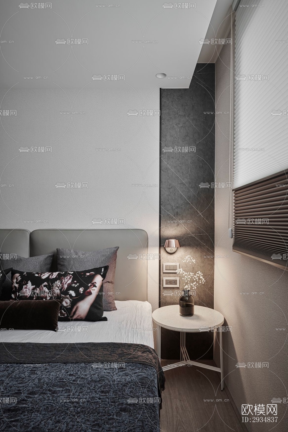 现代平层效果图下载（渲染图9）