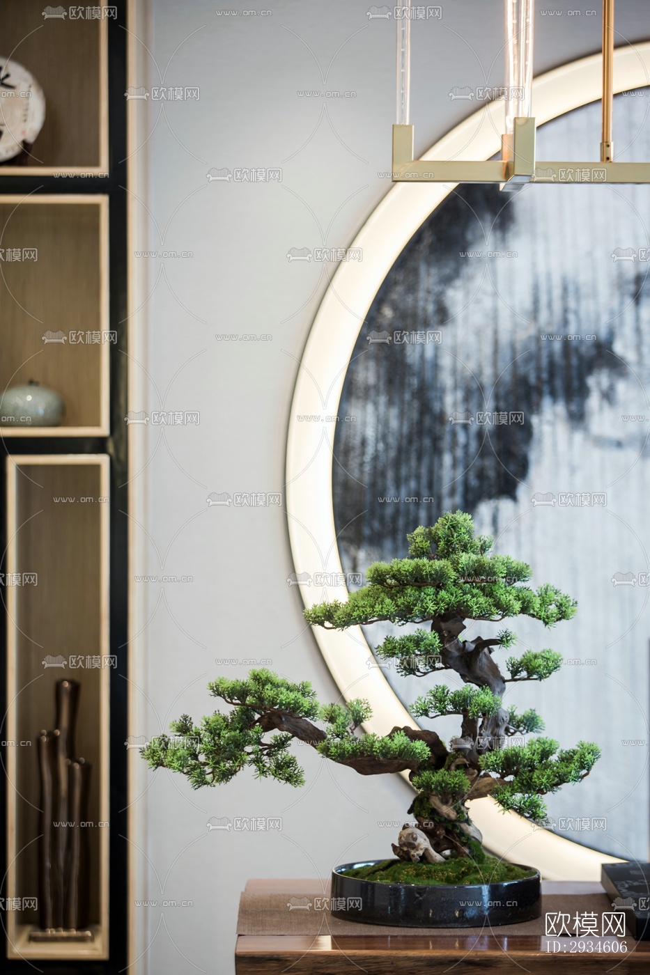 新中式平层效果图下载（渲染图9）