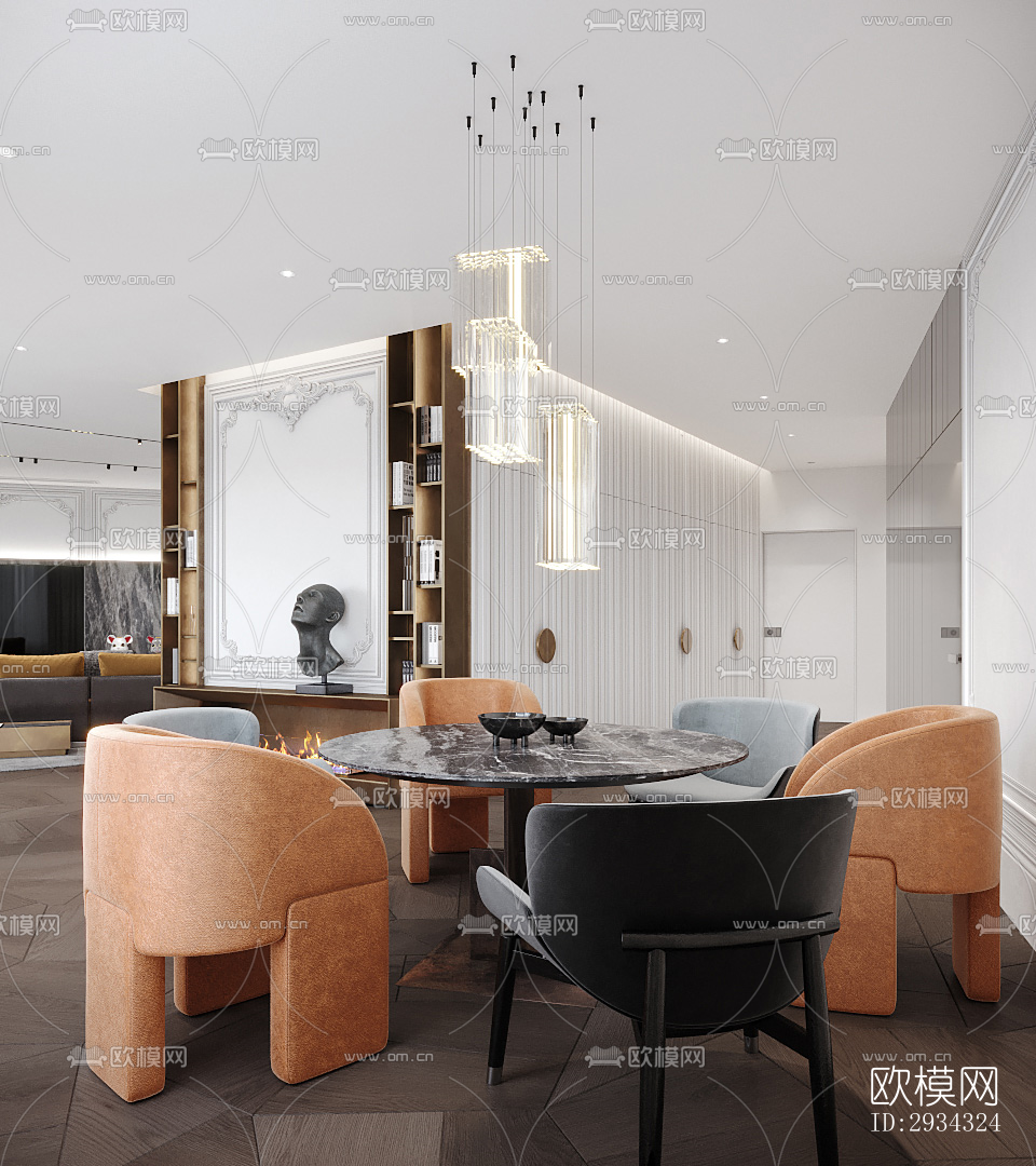 现代复式效果图下载（渲染图7）