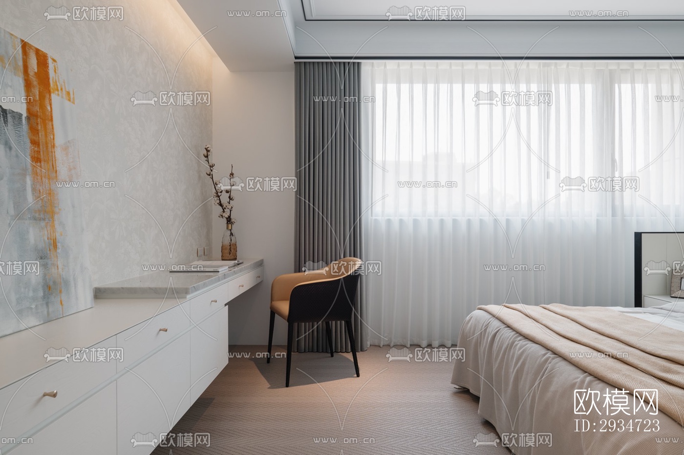 现代平层效果图下载（渲染图10）