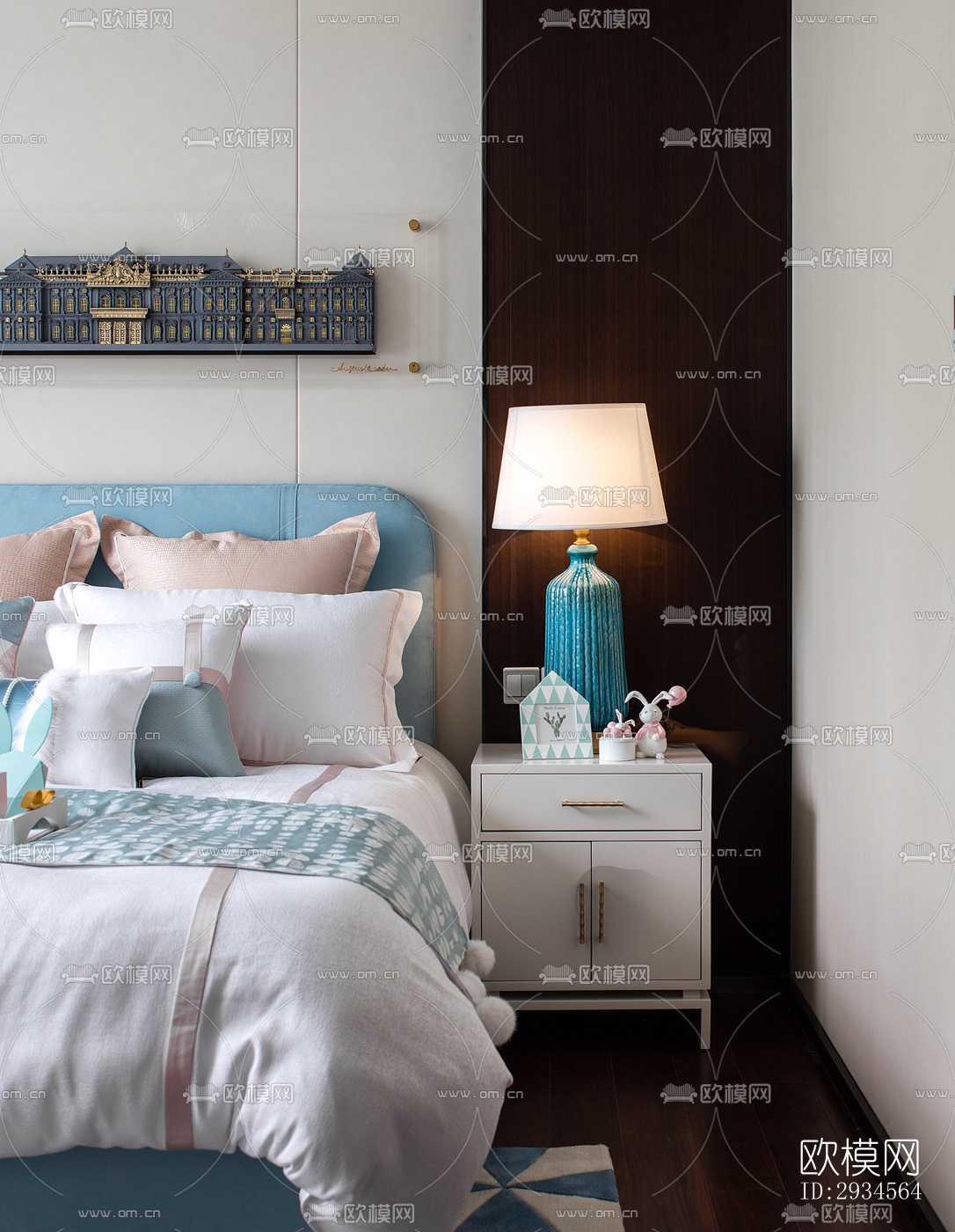 新中式平层效果图下载（渲染图11）