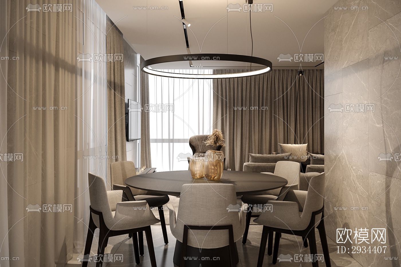 北欧平层效果图下载（渲染图1）