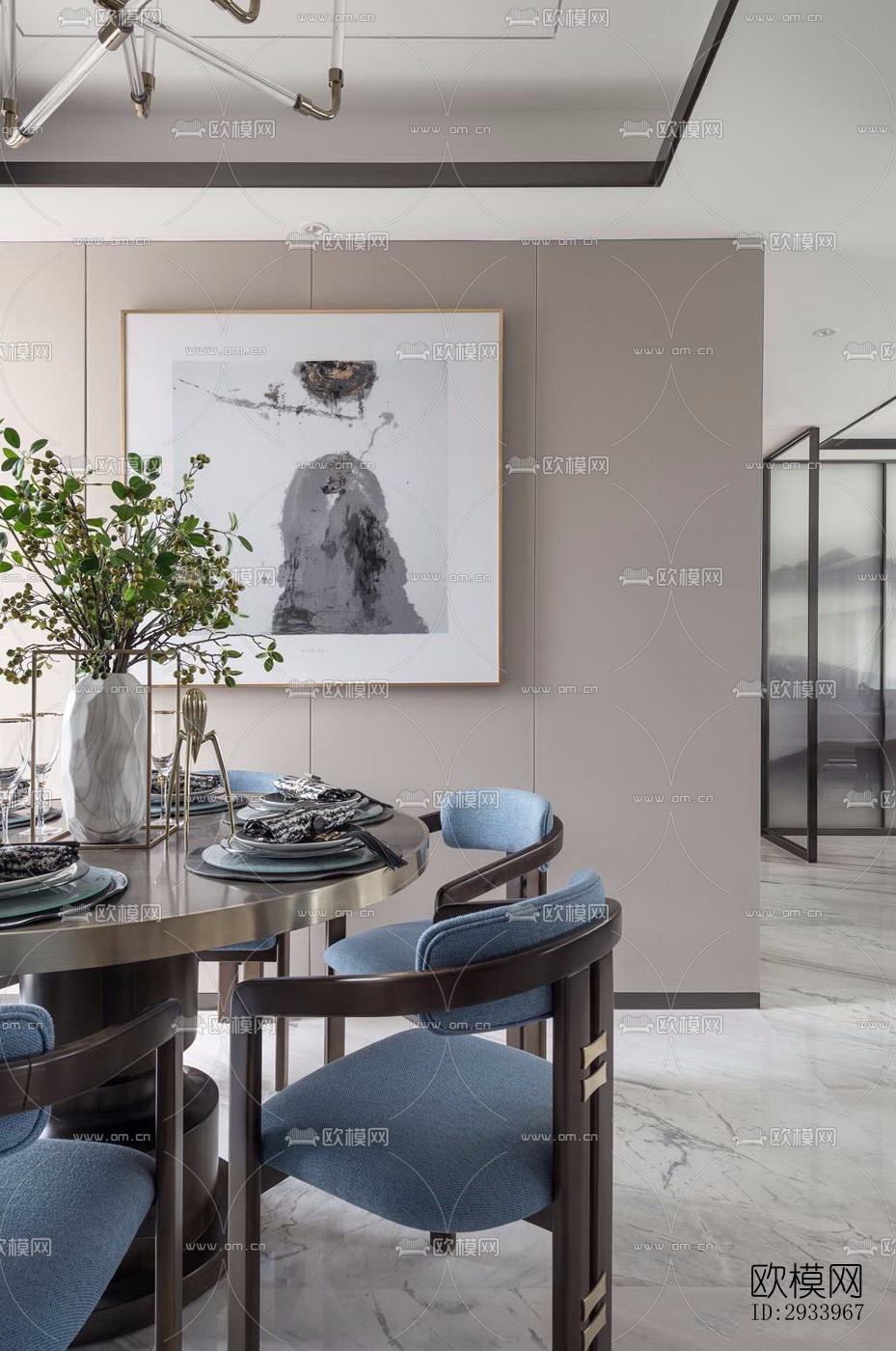 新中式别墅效果图下载（渲染图4）