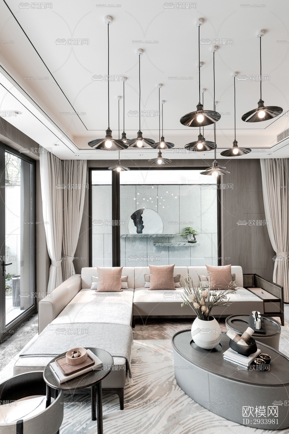 新中式别墅效果图下载（渲染图6）