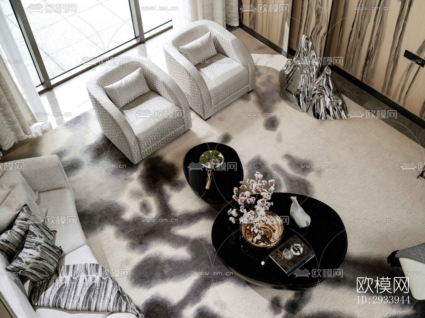 新中式别墅效果图下载（渲染图3）