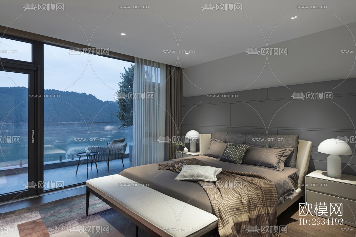 新中式复式效果图下载（渲染图8）