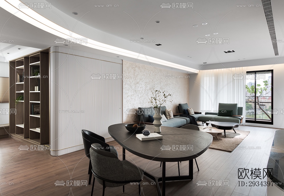 北欧平层效果图下载（渲染图4）