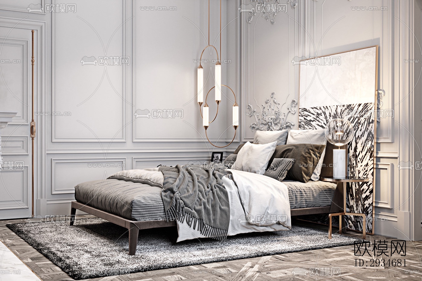 欧式平层效果图下载（渲染图13）