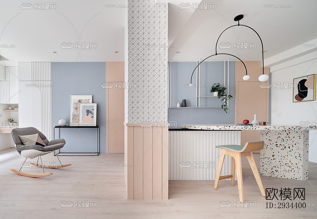 北欧平层效果图下载（渲染图1）