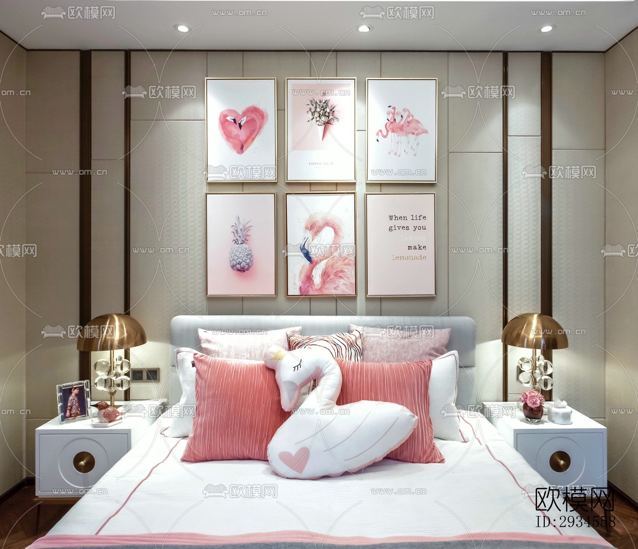 新中式平层效果图下载（渲染图5）