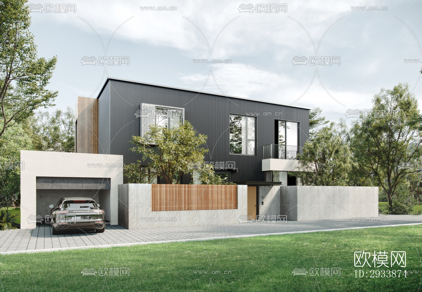 侘寂别墅效果图下载（渲染图3）