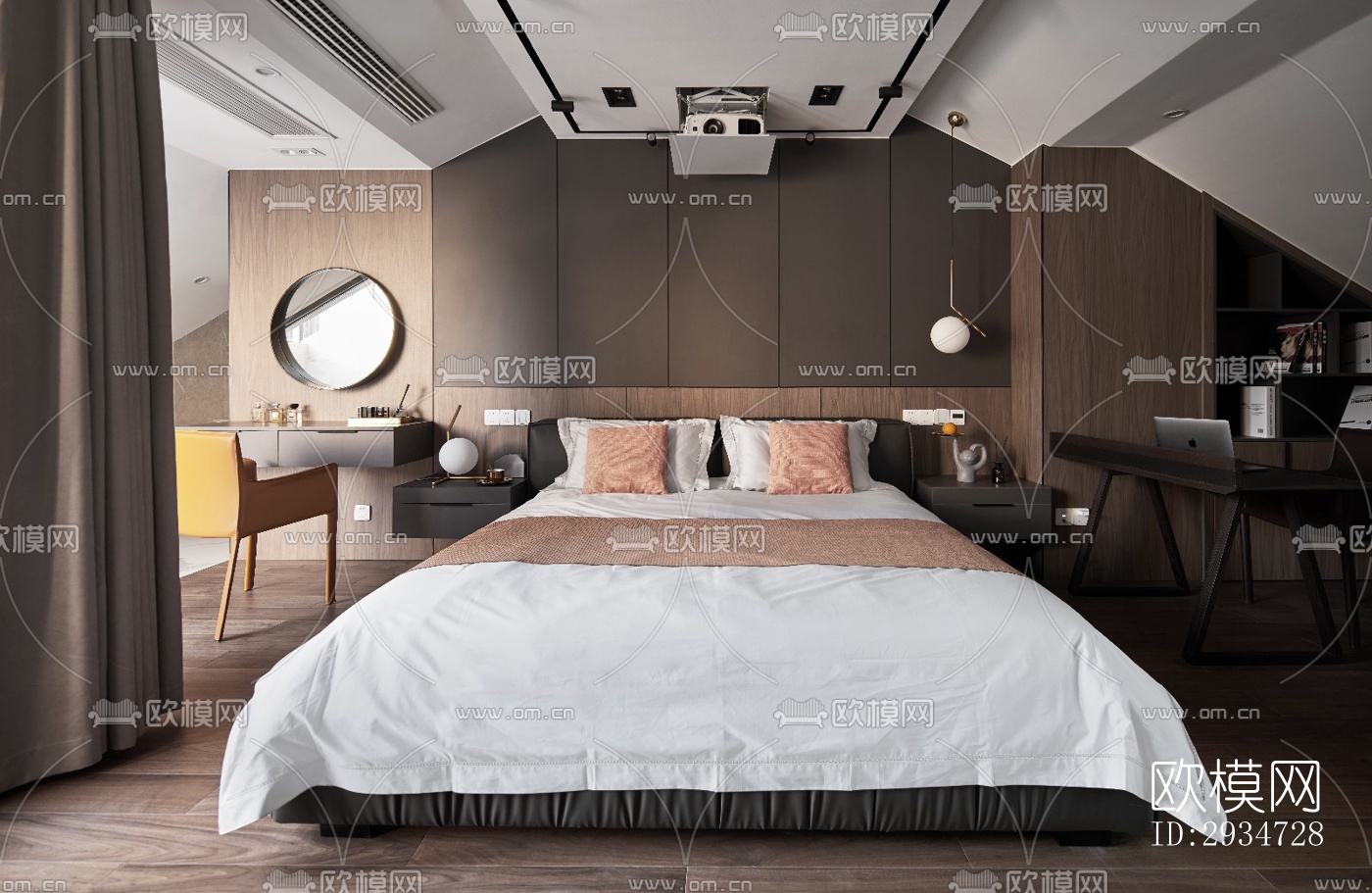 现代平层效果图下载（渲染图9）