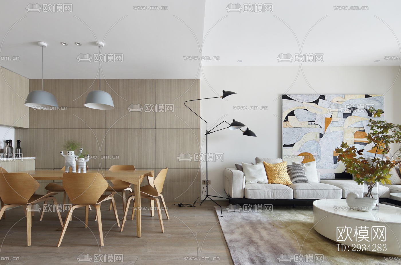 现代复式效果图下载（渲染图15）