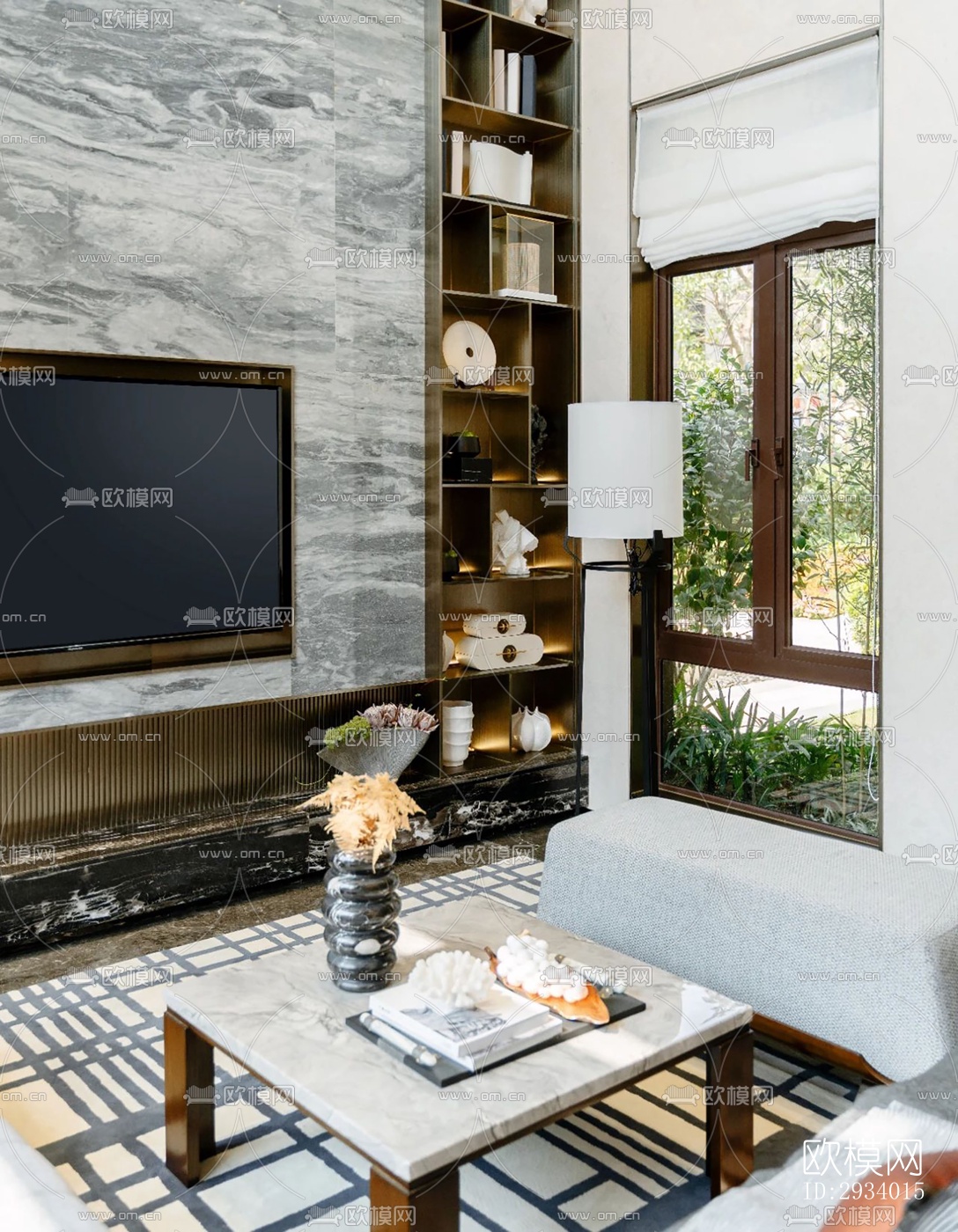 新中式别墅效果图下载（渲染图14）