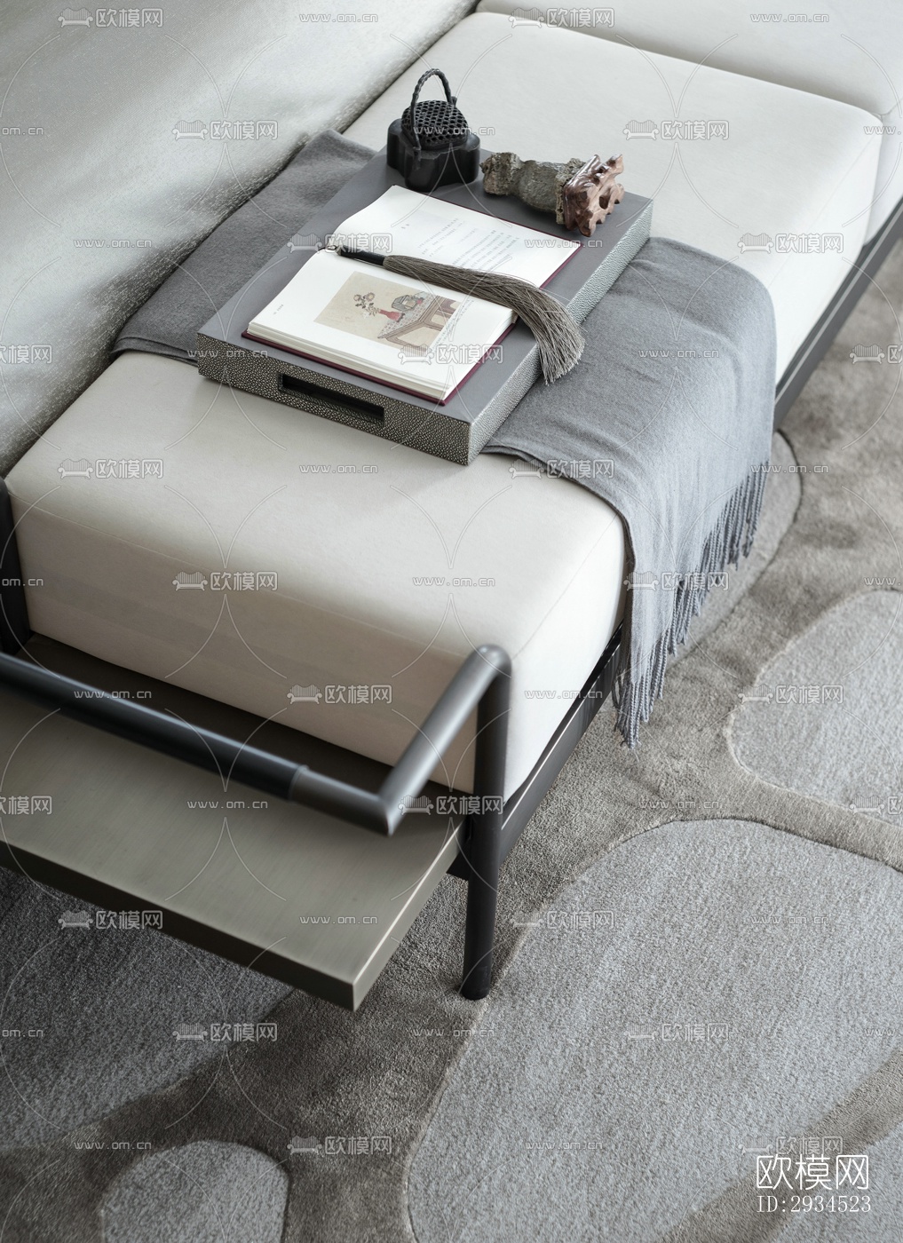 新中式平层效果图下载（渲染图9）