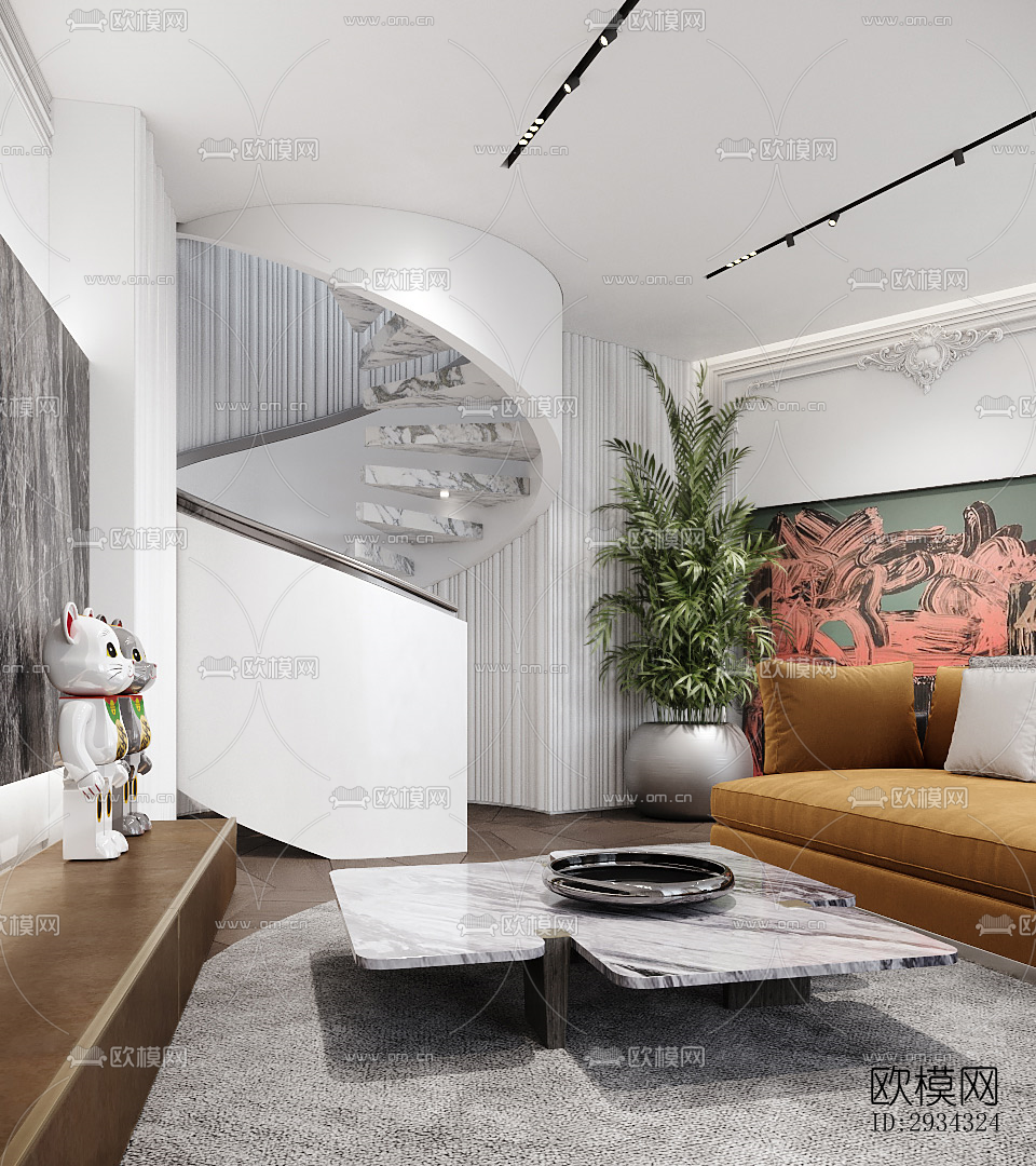 现代复式效果图下载（渲染图17）