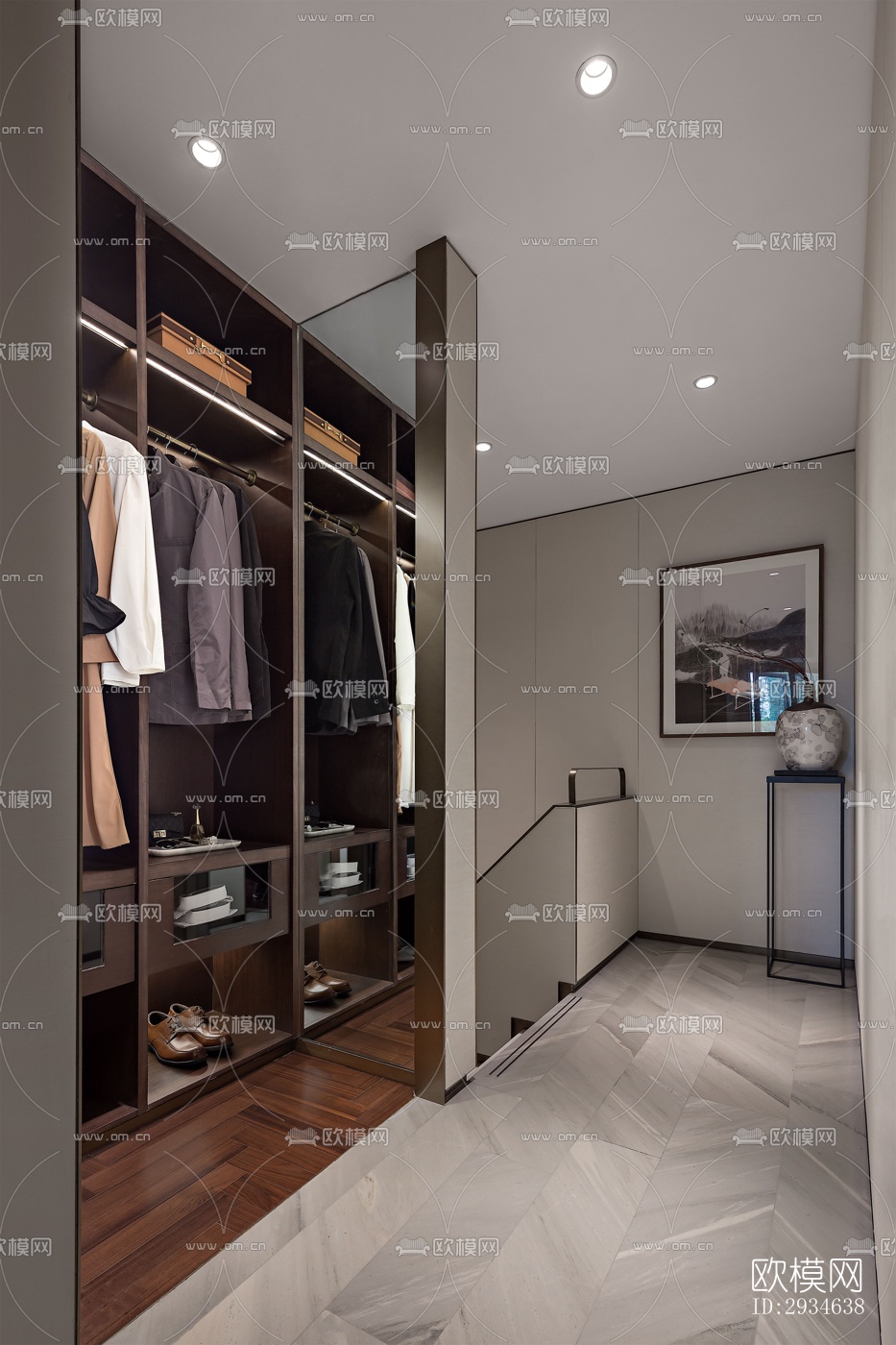 新中式平层效果图下载（渲染图5）