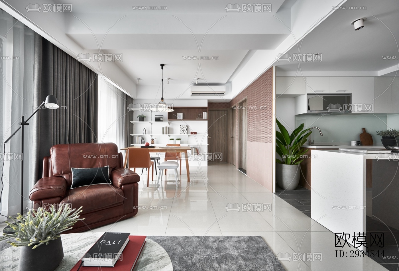 现代平层效果图下载（渲染图5）