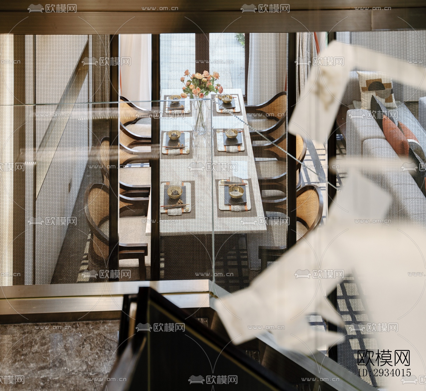 新中式别墅效果图下载（渲染图8）