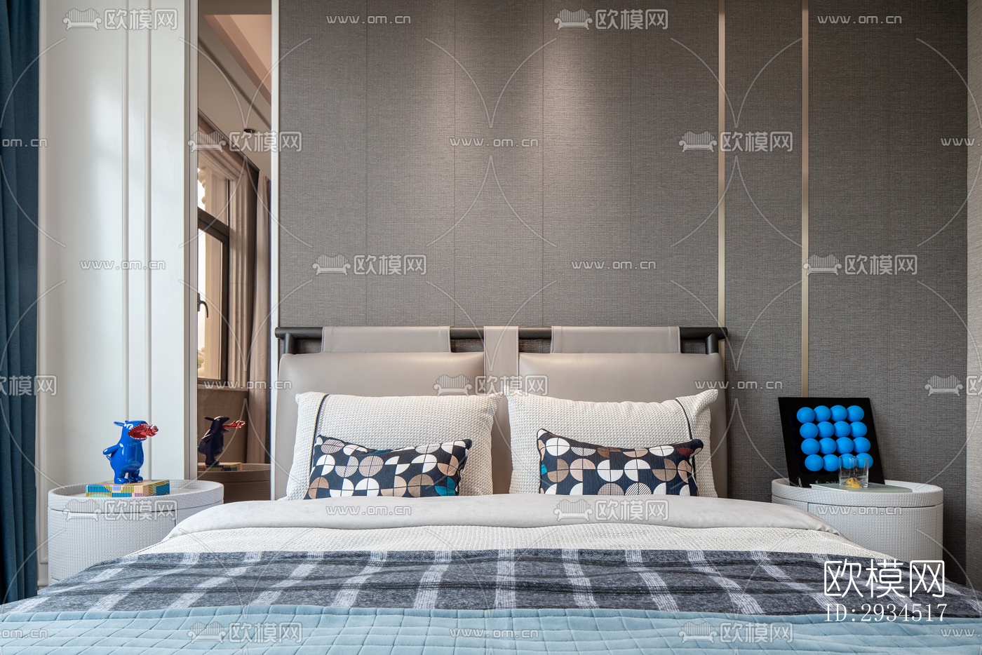 新中式平层效果图下载（渲染图2）